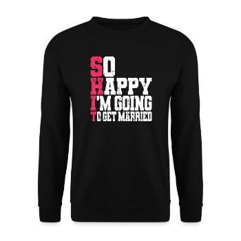 Drôle d’enterrement de vie de garçon Fiançailles Mariage Marié - Sweat-shirt Unisexe - noir - Devant - Alina (178cm) & Michal (187cm)