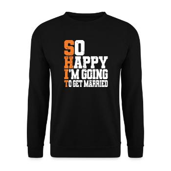 Drôle d’enterrement de vie de garçon Fiançailles Mariage Marié - Sweat-shirt Unisexe - noir - Devant - Alina (178cm) & Michal (187cm)