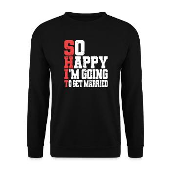 Drôle d’enterrement de vie de garçon Fiançailles Mariage Marié - Sweat-shirt Unisexe - noir - Devant - Alina (178cm) & Michal (187cm)