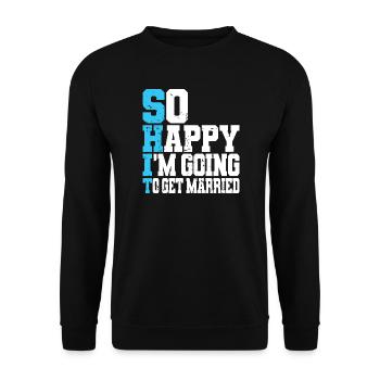 Drôle d’enterrement de vie de garçon Fiançailles Mariage Marié - Sweat-shirt Unisexe - noir - Devant - Alina (178cm) & Michal (187cm)