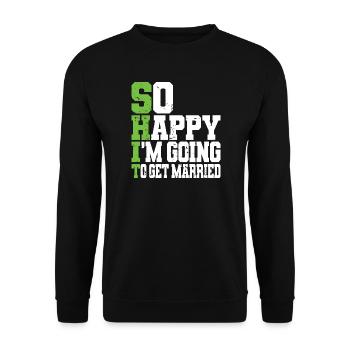 Drôle d’enterrement de vie de garçon Fiançailles Mariage Marié - Sweat-shirt Unisexe - noir - Devant - Alina (178cm) & Michal (187cm)