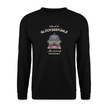 Baden-Baden, Festspielhaus Alter Bahnhof - Unisex Sweatshirt - black - Front - Alina (178cm) & Michal (187cm)