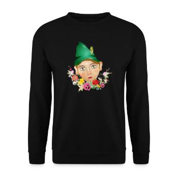Der Seppel oder auch Seppl als Puppen Porträt - Unisex Pullover - Schwarz - Vorne - Alina (178cm) & Michal (187cm)