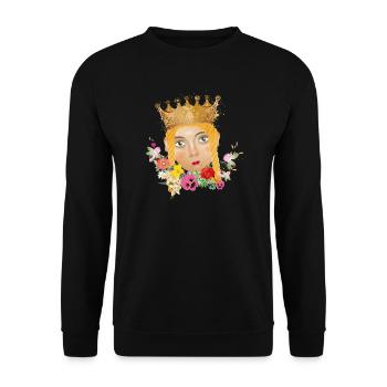 Die schöne Prinzessin als Puppen Theater Porträt - Unisex Pullover - Schwarz - Vorne - Alina (178cm) & Michal (187cm)