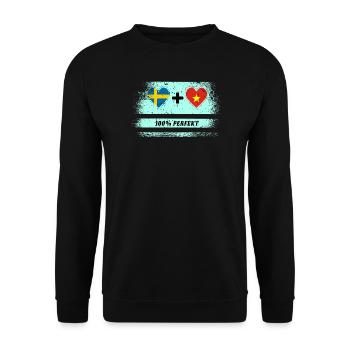 Vietnam et Suède 100% Parfait / Cadeau - Sweat-shirt Unisexe - noir - Devant - Alina (178cm) & Michal (187cm)
