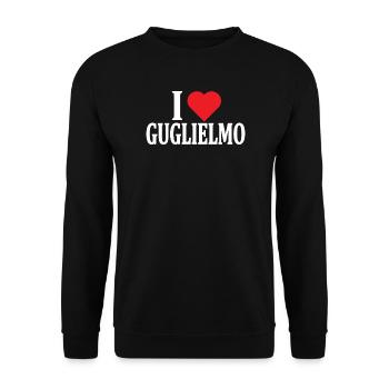 T-Shirt Ich liebe Guglielmo T-Shirt Geschenkidee - Unisex Pullover - Schwarz - Vorne - Alina (178cm) & Michal (187cm)