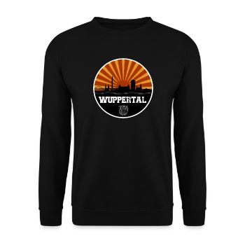 Wuppertal Retro Skyline - Unisex Sweatshirt - black - Front - Alina (178cm) & Michal (187cm)
