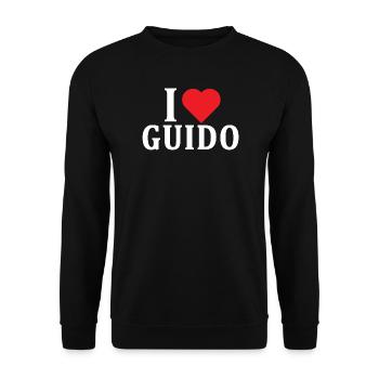 name t-shirt I love Guido t-shirt gift idea - Unisex Sweatshirt - black - Front - Alina (178cm) & Michal (187cm)