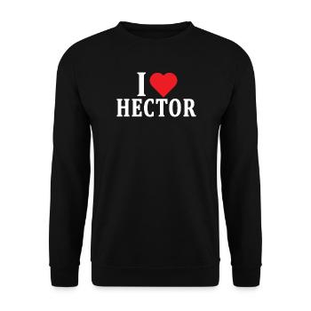 t-shirt J’adore Hector idée cadeau t-shirt - Sweat-shirt Unisexe - noir - Devant - Alina (178cm) & Michal (187cm)