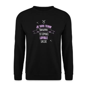 Team taureau cadeau femme fille taureau zodiaque - Sweat-shirt Unisexe - noir - Devant - Alina (178cm) & Michal (187cm)