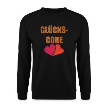 GLÜCKS CODE - Unisex Pullover - Schwarz - Vorne - Alina (178cm) & Michal (187cm)
