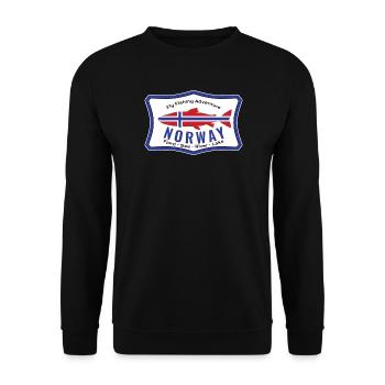 Norway Fly Fishing Adventure Salmon Fishing, Fly - Unisex Sweatshirt - black - Front - Alina (178cm) & Michal (187cm)