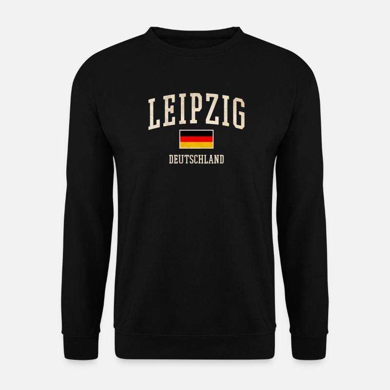 Leipzig Deutschland Flaggenlook - Unisex Pullover - Schwarz
