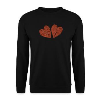 Hearts double - Unisex Sweatshirt - black - Front - Alina (178cm) & Michal (187cm)