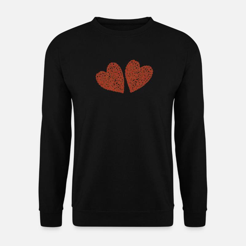 herzen doppelt - Unisex Pullover - Schwarz