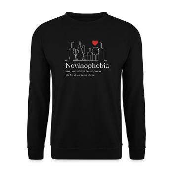 Novinophobia - Fear of running out of wine - Funny - Unisex Pullover - Schwarz - Vorne - Alina (178cm) & Michal (187cm)