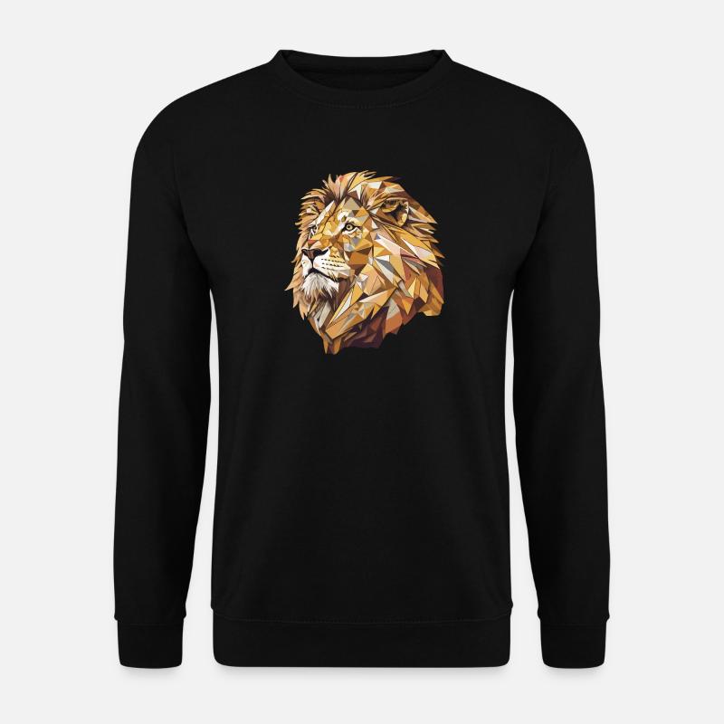 Stylized Lion, Geometric - Unisex Sweatshirt - black