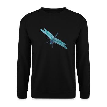 schöne Mosaikmuster, Libellenfoto, Insekten - Unisex Pullover - Schwarz - Vorne - Alina (178cm) & Michal (187cm)