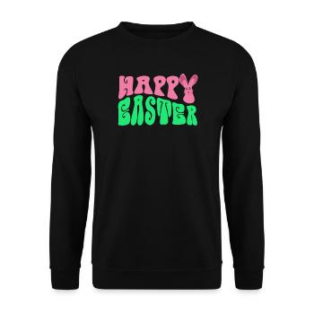 Frohe Ostern - Happy Easter - Unisex Pullover - Schwarz - Vorne - Alina (178cm) & Michal (187cm)