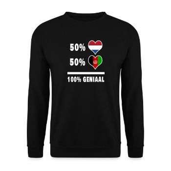 Afghanistan and the Netherlands 100% Genius Flag - Unisex Sweatshirt - black - Front - Alina (178cm) & Michal (187cm)