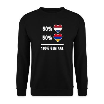 Armenia and the Netherlands 100% Genius Flag - Unisex Sweatshirt - black - Front - Alina (178cm) & Michal (187cm)