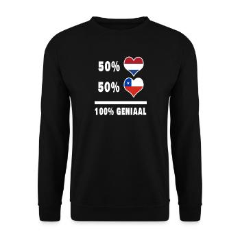 Chile and the Netherlands 100% Genius Flag - Unisex Sweatshirt - black - Front - Alina (178cm) & Michal (187cm)