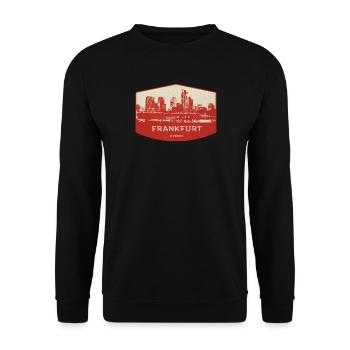 Badge rouge de la Skyline de Francfort - Sweat-shirt Unisexe - noir - Devant - Alina (178cm) & Michal (187cm)