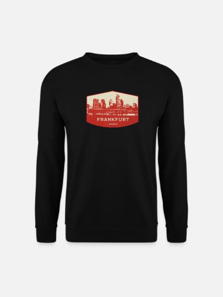 Frankfurt Skyline Rot Badge - Unisex Pullover - Schwarz
