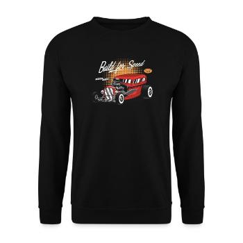 Build Your Speed Vintage Hot Rod - Unisex Sweatshirt - black - Front - Alina (178cm) & Michal (187cm)