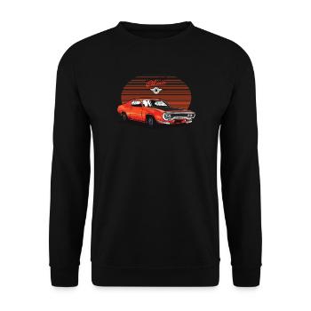 Retro Car Sunset - Unisex Sweatshirt - black - Front - Alina (178cm) & Michal (187cm)