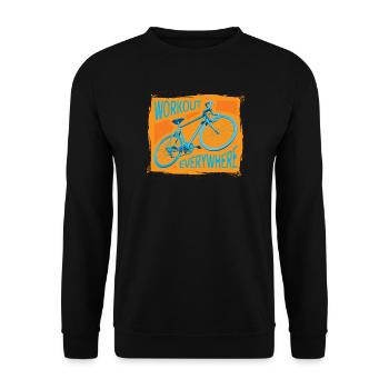 Bike Workout Everywhere - Unisex Sweatshirt - black - Front - Alina (178cm) & Michal (187cm)