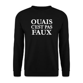 Ouais c'est pas faux - Sweat-shirt Unisexe - noir - Devant - Alina (178cm) & Michal (187cm)