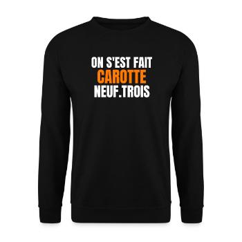 réforme des retraites, Macron, 49 3 - Sweat-shirt Unisexe - noir - Devant - Alina (178cm) & Michal (187cm)