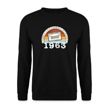 Gratest Hit of 1963, 60. Geburtstag, retro Kasette - Unisex Pullover - Schwarz - Vorne - Alina (178cm) & Michal (187cm)