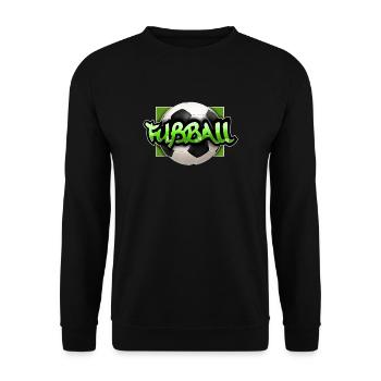 Urban Graffiti Fußballdesign - Unisex Pullover - Schwarz - Vorne - Alina (178cm) & Michal (187cm)