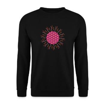Sun mandala pink - Unisex Sweatshirt - black - Front - Alina (178cm) & Michal (187cm)