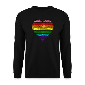 Coeur arc-en-ciel coloré rétro gay pride lgbtq csd - Sweat-shirt Unisexe - noir - Devant - Alina (178cm) & Michal (187cm)