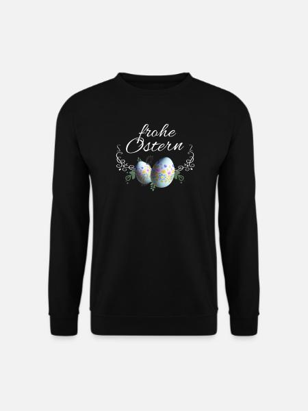 Frohe Ostern Osterei Deko - Unisex Pullover - Schwarz