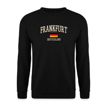 T-shirt vintage de drapeau de Francfort, Allemagne - Sweat-shirt Unisexe - noir - Devant - Alina (178cm) & Michal (187cm)
