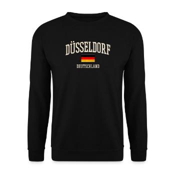 Dusseldorf Flag Vintage - Unisex Sweatshirt - black - Front - Alina (178cm) & Michal (187cm)