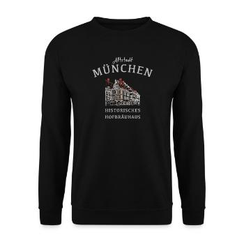 Hofbräuhaus historique Munich, Bavière - Sweat-shirt Unisexe - noir - Devant - Alina (178cm) & Michal (187cm)