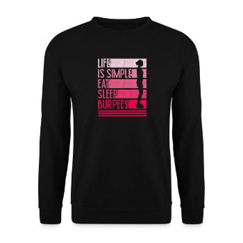 La vie est facile, design de burpees - Sweat-shirt Unisexe - noir - Devant - Alina (178cm) & Michal (187cm)