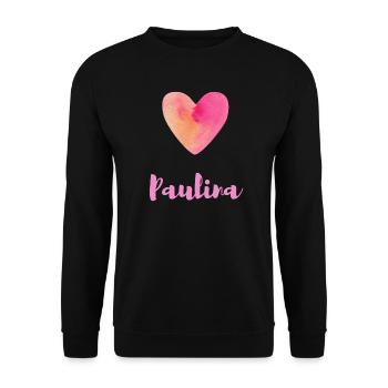 Paulina Pink Heart Girl Aesthetic Shirt - Unisex Sweatshirt - black - Front - Alina (178cm) & Michal (187cm)