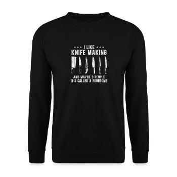 Fabrication de couteaux Conception de couteaux - Sweat-shirt Unisexe - noir - Devant - Alina (178cm) & Michal (187cm)