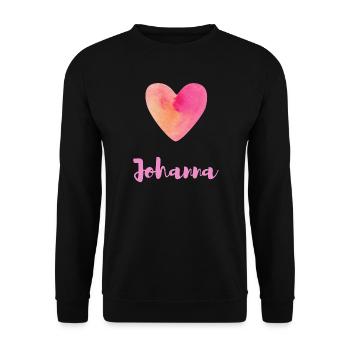 Johanna Pink Heart Girl Aesthetic Outfit - Unisex Sweatshirt - black - Front - Alina (178cm) & Michal (187cm)