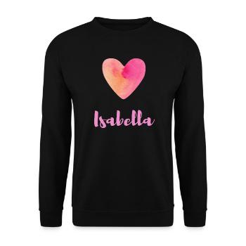 Isabella Pink Heart Girl Aesthetic Shirt - Unisex Sweatshirt - black - Front - Alina (178cm) & Michal (187cm)