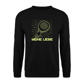 Racket Statement Player Tournament Padel Sport - Unisex Sweatshirt - black - Front - Alina (178cm) & Michal (187cm)