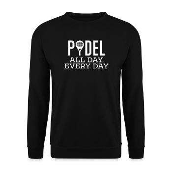Déclaration du joueur de padel Tournoi de sport de raquette - Sweat-shirt Unisexe - noir - Devant - Alina (178cm) & Michal (187cm)