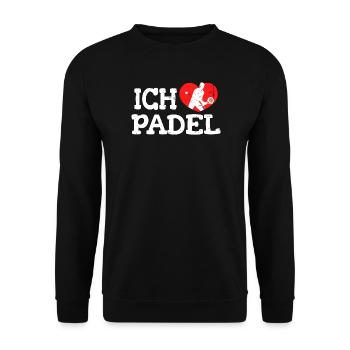 Ich Liebe Padel Herz Statement Schläger Tennis - Unisex Pullover - Schwarz - Vorne - Alina (178cm) & Michal (187cm)