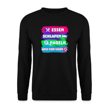 Padel Spieler Freizeit Padelspiel Statement Sport - Unisex Pullover - Schwarz - Vorne - Alina (178cm) & Michal (187cm)